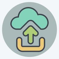 Icon Cloud Upload. related to Button Download symbol. flat style. simple design illustration vector