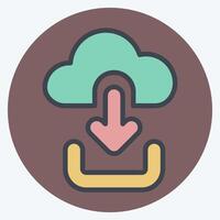 Icon Cloud Download. related to Button Download symbol. flat style. simple design illustration vector