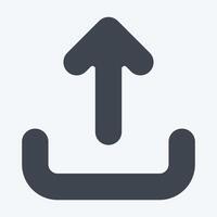 Icon Upload. related to Button Download symbol. glyph style. simple design illustration vector