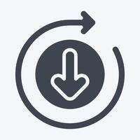 Icon Downloading. related to Button Download symbol. glyph style. simple design illustration vector