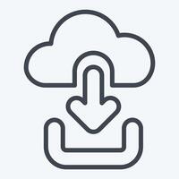 Icon Cloud Download. related to Button Download symbol. line style. simple design illustration vector