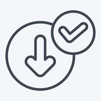 Icon Download Success. related to Button Download symbol. line style. simple design illustration vector