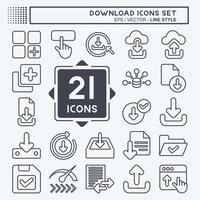 Icon Set Download. related to Button symbol. line style. simple design illustration vector