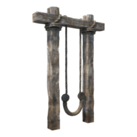 Wooden Swing on Pillar on Transparent Background png