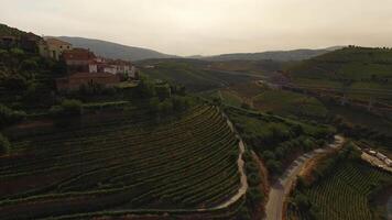 Amazing Nature Landscape from Douro Valley Portugal Aerial View video