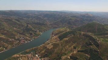 Amazing Nature Landscape from Douro Valley Portugal Aerial View video