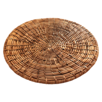 Handmade Rattan Coasters Tea Pot Mat on Transparent Background png