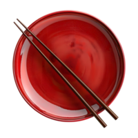 Chinese Sticks on Red Plate on Transparent Background png