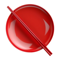 Chinese Sticks on Red Plate on Transparent Background png