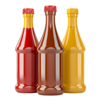 différent sortes de ketchup bouteille sur transparent Contexte png