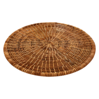 Handmade Rattan Coasters Tea Pot Mat on Transparent Background png