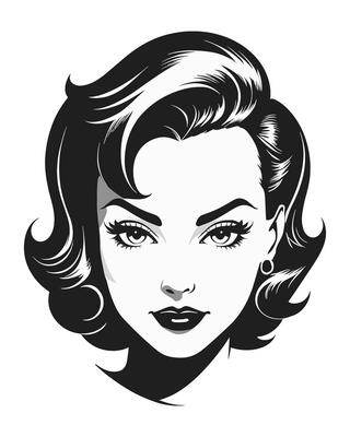 Classic curled bob hairdo. Soft and wavy medium length hairstyle 40s.