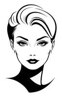 Short hair, impeccable greaser vibes, bouffant in front and with sleek-back hairstyle 50s vector