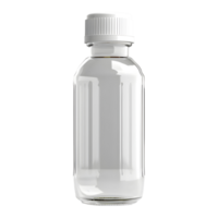 White Small Bottle on Transparent Background png