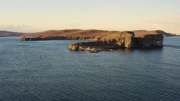 Sea coast, with beautiful high cliffs. Cape Tobizina video