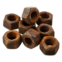 Rusted Bolts on Transparent Background png