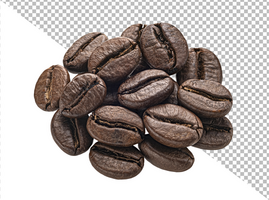 rostade kaffebönor isolerad på vit bakgrund psd