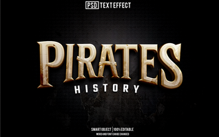 pirates text effect, font editable, typography, 3d text psd