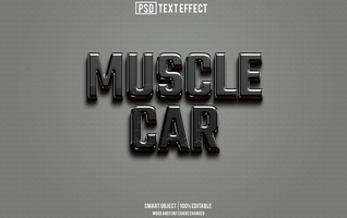 muskel bil text effekt, font redigerbar, typografi, 3d text psd