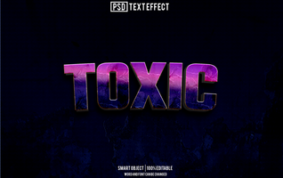 toxic text effect, font editable, typography, 3d text psd