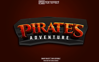 pirates text effect, font editable, typography, 3d text psd