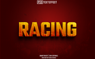 racing text effect, font editable, typography, 3d text psd