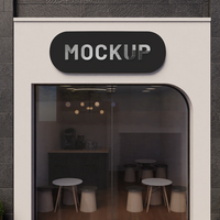 Store facade logo mockup psd