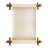 Ancient Old paper scroll on Transparent Background png