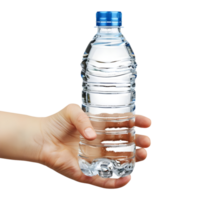 Water Bottle in Hand on Transparent Background png