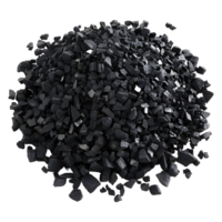 Black Coal Pieces on Transparent Background png