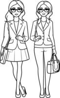 cute businesswomen avatars characters illustration design illustration design vector