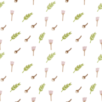 ein nahtlos Muster von Plumeria, Apfel Blüte, und Ast Blätter transparent Hintergrund im ein glatt gestalten Blumen- Konzept, 3d Illustration png