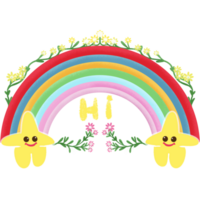 Cute Rainbow,smlie Rainbow,star and Rainbows png