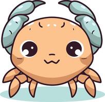 Cute cartoon crab isolated on a white background. vector