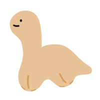 schattig geel dinosaurus brachiosaurus tekenfilm illustratie png