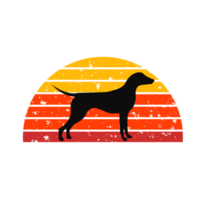 perro silueta retro puesta de sol png