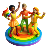 pride day colorful illustration of a dance floor 3d illustration png