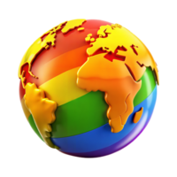 world map of the world pride day 3d illustration png