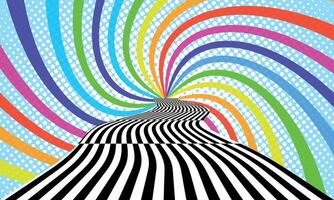 Groovy hippie 70s backgrounds. Waves, swirl, twirl pattern. Twisted and distorted texture in trendy retro psychedelic style. Y2k aesthetic. vector