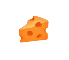 Triangular Piece of cheese with holes in casual style with no background png