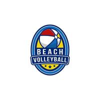 beach ball badge logo design vector