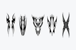 Neo tribal tattoo set, abstract Hawaiian Celtic gothic Maori sleeve vector