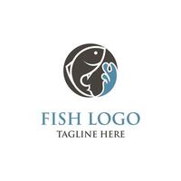 fish logo design template illustration with creative idea vector