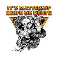 Its Matter Of Knife Or Death Skull Dagger and Snake vector