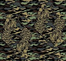 Tiger Camouflage Hand-Drawn Pattern vector