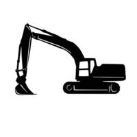 excavator silhouette design. heavy machinery sign and symbol. vector