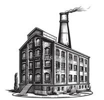 Factory sketch hand drawn in doodle style illustration vector