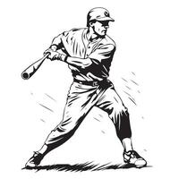 Baseball player, abstract silhouette Baseball ball vector