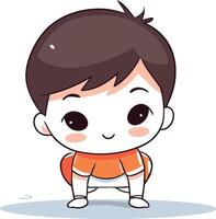 Cute little boy cartoon illustration. Cute little boy cartoon character. vector