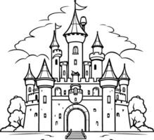 Fairytale castle. Fairytale castle. Hand drawn illustration vector